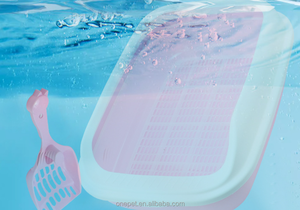 Caja de arena lavable para gatos con diseño antideslizante, limpieza de excrementos de mascotas con filtro interno y pala gratuita, 49*36*16 CM - Product Image 4