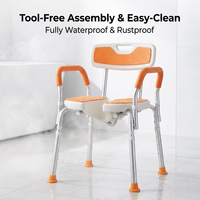 Chaise de douche en alliage d'aluminium RAFU RF3205A 100 kg, chaise de bain en forme de U pour personnes handicapées, certification MDR CE, programme de distribution