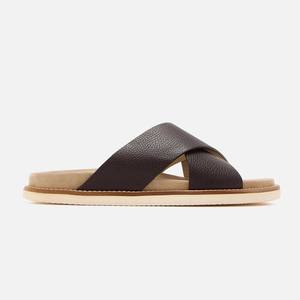 <span class=keywords><strong>Sandalias</strong></span> deslizantes de cuero de vaca con logotipo personalizado de XINZI RAIN, suela blanda de cuero auténtico de alta calidad, zapatillas árabes con correa cruzada para hombres y mujeres - Product Image 2