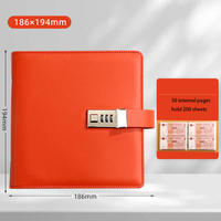 Nouveau cuir PU économie d'argent livre stockage Clip cahier banque reliure à feuilles mobiles cahier de dépôt avec boucle magnétique mot de passe