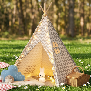 Tienda de campaña tipi plegable de lona natural Hoye Crafts <span class=keywords><strong>para</strong></span> bebés unisex de 0 a 24 meses - Product Image 5