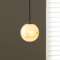 Luminaire suspendu ZeroUNO en albâtre, abat-jour sphérique en marbre d'albâtre naturel, lustre en albâtre, fabricants d'albâtre, lampes de chevet, hôtel