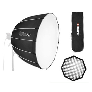 TRIOPO 70/90/120cm Parabolic Softbox Bowens Mount Soft Boxes con rejilla de nido de abeja para <span class=keywords><strong>Godox</strong></span> <span class=keywords><strong>SL60w</strong></span> Bowens Mount Lights - Product Image 5