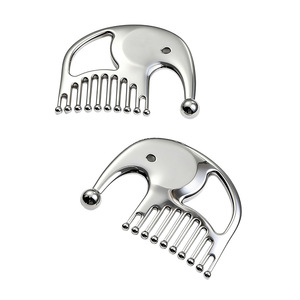 Peigne de massage en métal, peigne des méridiens, bâton de massage pour la zone des yeux, <span class=keywords><strong>petit</strong></span> peigne éléphant mignon à cinq dents, soin capillaire - Product Image 1