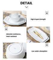 Assiettes à dîner en porcelaine pour banquet, fournisseurs de vaisselle en céramique pour hôtel de luxe, service de table avec tasses, ensembles de table en céramique pour hôtels