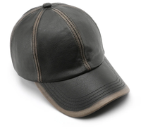 Topi Baseball Pria Model Terbaru, Topi Baseball Kulit Retro, Topi Baseball Kulit PU Distressed yang Dapat Disesuaikan