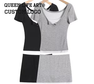 2025 superventas conjunto de Jogger estilo Safari para mujer hasta la rodilla 160 gramos Casual algodón Coord conjuntos Logo Panel tamaño libre gimnasio invierno estampado - Product Image 1