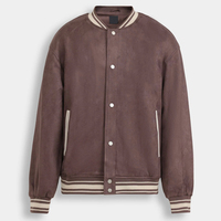 Jaket Varsity Kanvas Musim Dingin Vintage Berkualitas Tinggi Grosir dengan Logo Depan, Jaket Pria Premium Custom