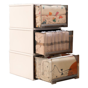 Clothing Organizer <b>Drawer</b> <b>Storage</b> <b>Box</b> Transparent Square With Lid For Wardrobe Closet Organization - Product Image 5