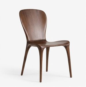 Silla de Comedor de Madera Maciza de Nogal Negro Norteamericano, Estilo Moderno de Mediados de Siglo, Respaldo <span class=keywords><strong>Eureka</strong></span>, <span class=keywords><strong>Muebles</strong></span> para el Hogar - Product Image 1