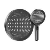 Ensemble de douche noir mat avec pommeau de pluie et douchette à main, accessoires de salle de bain, accessoire de robinetterie