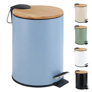 <span class=keywords><strong>Cubo</strong></span> de <span class=keywords><strong>Basura</strong></span> con Tapa de Bambú de 5L, <span class=keywords><strong>Cubo</strong></span> de <span class=keywords><strong>Basura</strong></span> con Pedal para el Hogar, <span class=keywords><strong>Cubo</strong></span> de <span class=keywords><strong>Basura</strong></span> de Acero Inoxidable para <span class=keywords><strong>Cocina</strong></span> y Oficina - Product Image 1