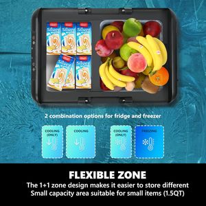 Euhomey 12 Volt Plastic Black <b>Refrigerator</b> 19 Qt Portable Freezer Electric Cooler -4 to 68 F Car Fridge Reversible Door - Product Image 3