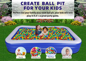 297*172*55cm ngoài trời gia đình lớn <span class=keywords><strong>Inflatable</strong></span> PVC hồ bơi hình chữ nhật trẻ em hồ bơi cho người lớn 'bơi piscine gonflable cho trẻ em - Product Image 4