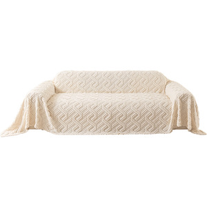 Creamy Soft Cotton Fleece <b>Sofa</b> <b>Cover</b> 145-185Cm Solid Color One Piece Non Slip Cushion <b>Sofa</b> Blanket - Product Image 5