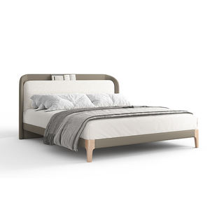 AIDI letti di lusso tappezzeria elegante stile moderno <span class=keywords><strong>legno</strong></span> in gomma da 150mm con piedi in <span class=keywords><strong>legno</strong></span> massello <span class=keywords><strong>letto</strong></span> <span class=keywords><strong>matrimoniale</strong></span> morbido telaio del <span class=keywords><strong>letto</strong></span> - Product Image 4