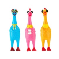 Jouet pour animaux de compagnie en latex au design poulet tendance, jouet couineur doux et écologique pour animaux, jouet à mâcher durable pour chien à prix abordable