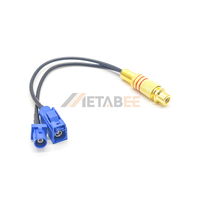 RCA zu Dual Fakra C Kabel RG174 20cm