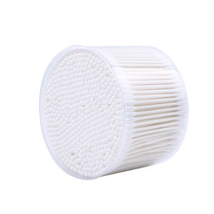 Doble cabeza Q-tips aplicador extensión de pestañas 500 piezas algodón Bud papel bastoncillo de algodón con caja redonda - Product Image 6