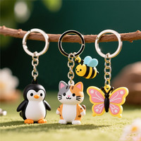 Porte-clés personnalisé avec logo d'usine, pendentif animal, breloque de sac, porte-clés Kawaii, porte-clés requin 3D en PVC