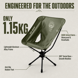 Chaise <span class=keywords><strong>lune</strong></span> pivotante à 360° OEM d'usine, pliable et portable en alliage d'aluminium, pour loisirs en extérieur, camping, randonnée, jardin - Product Image 3
