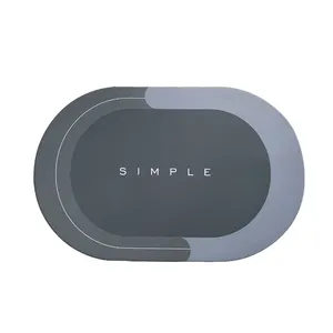 Ovale Wasbare Non Slip Badmat Voor Bad Anti Slip Diatomeeënaarde Wateropname Rubber Vloermat Badkamer Tapijt Mat