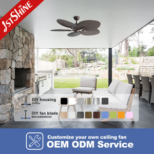 1stshine 52インチDCモーター省エネ5 ABSブレードトロピカルスタイルアンチ蚊DC天井ファン屋内用 - Product Image 4