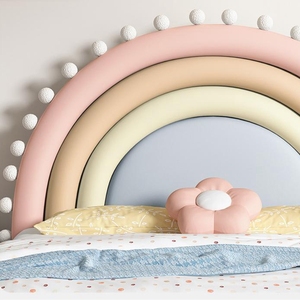 Trẻ Em Trẻ Em Đồ Nội Thất Phòng Ngủ Trẻ Em Bọc Giường Bằng Gỗ Phim Hoạt Hình Cầu Vồng Trẻ Em Nữ Hoàng Giường Đơn Khung Cho Cô Gái Với Lưu Trữ - Product Image 5