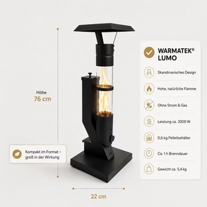 Hot Sale 3000W Cast Iron Wood Pellet <b>Stove</b> Freestanding Portable Patio <b>Fireplace</b> Glass Flame Garden Terrace Balcony Sustainable - Product Image 2