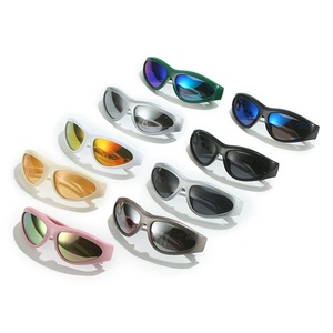 20896 Aliens Wrap Around Shades Futuristic Oval Trendy Eyewear Y2K Moda Cool Colorful UV400 Lens Punk Gafas de sol - Product Image 6