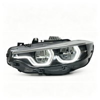SJC USA STOCK V3 LED-Scheinwerfer für BMW F32 F36 F80 F82 Dreifarbige Gelb-Weiß-Amber DRL Silbernes Gehäuse Scheinwerfer-Set