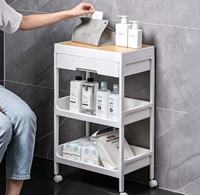 Chariot de rangement roulant multi-niveaux avec tiroir, chariot mobile à roulettes pour la maison, la cuisine et la salle de bain