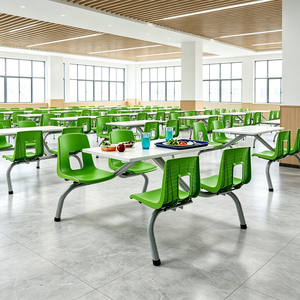 Tavoli da Pranzo Rettangolari Personalizzabili all'Ingrosso per Ristoranti, Set per 4 Persone, Arredamento per Mensa Scolastica - Product Image 2