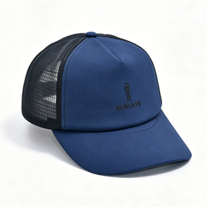 <b>Navy</b> Blue Black Mesh Trucker Cap Breathable Adjustable Trucker <b>Hat</b> with Embroidery Logo for Men Women Outdoor Travel Common - Product Image 5
