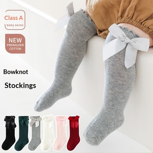 Calcetines para Bebé Niña, Calentadores de Piernas, Calcetines de Algodón para Recién Nacidos con Lazo de Terciopelo, Calcetines de Invierno para Niños, Calcetines hasta la Rodilla - Product Image 3