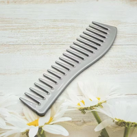 Peigne à dents larges pour hommes, double usage humide et sec, à pointe arrondie en forme de S, confortable à tenir