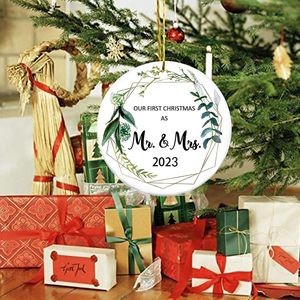 <strong>First</strong> <strong>Christmas</strong> As Mr and Mrs <strong>Ornament</strong> Married Hanging Decoration Ceramic <strong>Christmas</strong> Tree <strong>Ornaments</strong> Wedding Gifts for Couple 2023 - Product Image 5