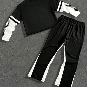 Fabricante de Ropa Urbana, Conjuntos Deportivos Casuales para Hombre, Letras Personalizadas, Impresión Digital Transpirable, Camiseta de Manga Larga 100% Poliéster - Product Image 2