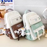 Tas Sekolah Siswa Modis Tahan Air Set Logo Kustom Tas Sekolah Set Ransel Siswa
