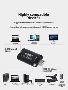 Nouveautés : Carte de capture HDMI noire USB 3.0 1080P 60Hz pour l'<span class=keywords><strong>enregistrement</strong></span> et le streaming en direct sur ordinateur portable - Product Image 4