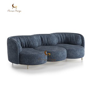 Juego de Muebles Modernos para el Hogar, Sofás de 3 Plazas y Muebles Curvos para Sala de Estar, Tapizados en Tela para Apartamento - Product Image 3