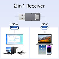 Présentateur sans fil universel 2-en-1 USB-A&C Bluetooth double mode, télécommande avec portée de 100 m, clicker PPT pour MacBook Pro Air iPad