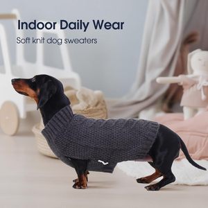 Sweater Anjing Musim Dingin Tebal Hangat Bernapas Elastis Pakaian Rajut Kasual untuk Anjing Sedang Besar - Product Image 1
