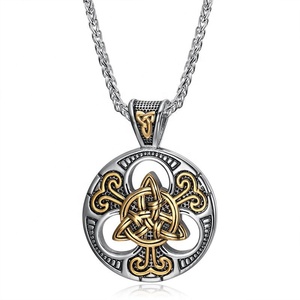 Nordic Selling Viking Jewelry Collier pendentif en acier inoxydable rétro hip-hop noeud celtique pour hommes - Product Image 6