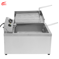 Friteuse électrique professionnelle en acier inoxydable 11L à cuve unique avec robinet de vidange pour restaurant EF-DF