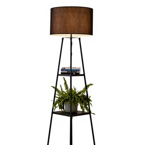 Modern Iron Floor Lamp with Multicolored Fabric Drum Shade High CRI 90 Minimalist Design LED Light Source for <b>Office</b> Use - Product Image 5