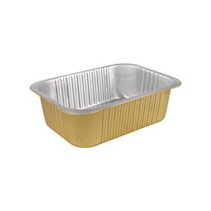 Gold Rectangular Aluminum <b>Foil</b> <b>Container</b> 3300ml Disposable Takeaway Food Box for Fish - Product Image 1