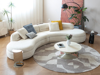 Modernes Luxus-Sofa-Set mit Gebogener Bouclé-Stoffpolsterung, Unregelmäßiges Modulares Minimalistisches Design für Hotel, Villa, Apartment Wohnzimmer