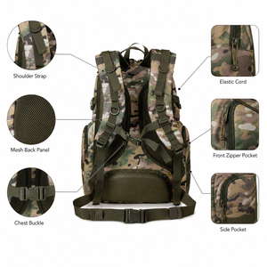 LUPU 25L Camouflage Tactical <b>Backpack</b> <b>Waterproof</b> Oxford Rucksack Molle Hiking Camping Gym Daypack - Product Image 3