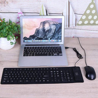 Anpassbare Faltbare Silikon-Tastatur mit 109 Tasten, USB-Kabelgebunden, Wasserdicht, Aufrollbare Tastatur für PC, Notebook und Laptop